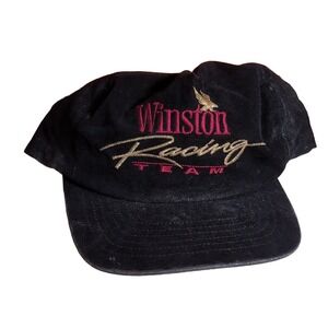 Winston Racing Team Trucker Cap Black Adjustable Velvet 90s Embroidered